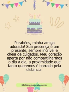 mensagem de feliz aniversário para amiga especial que mora distante  
