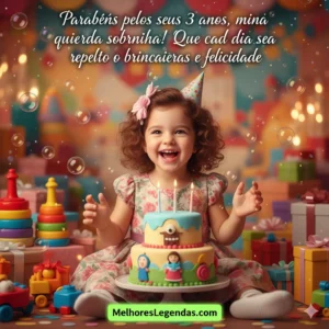 Mensagen de aniversario de tia para sobrinha de 3 anos 
